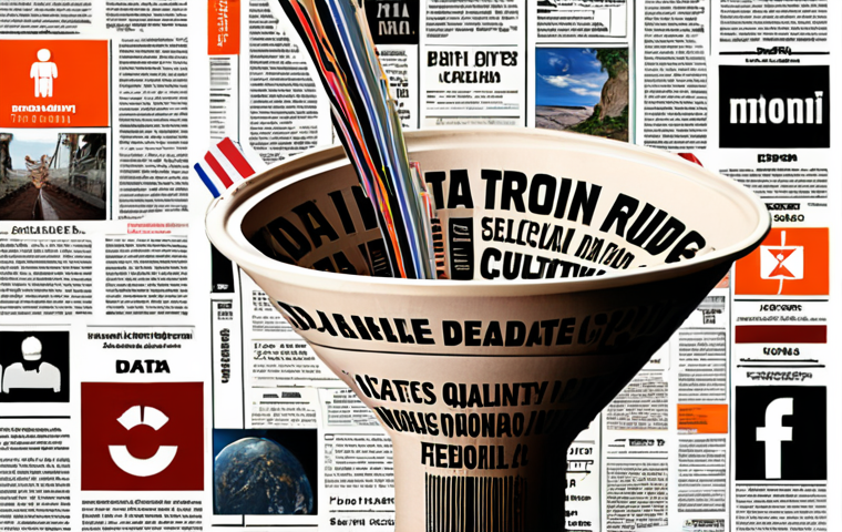 **A vibrant collage showcasing diverse information sources (newspapers, websites, social media feeds) flowing into a funnel labeled "Data Selection." Clean, organized data emerges from the funnel, representing effective decision-making. The background includes subtle Thai cultural elements.**