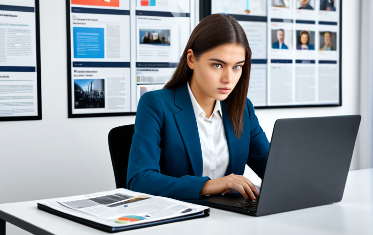 Analyzing Social Media Information**
"A young professional woman, fully clothed in a modern business casual outfit, sitting at a desk with a laptop, looking intently at the screen. The screen displays a social media feed with various news articles and posts. She is holding a magnifying glass, as if carefully examining the details. Background is a bright, clean, minimalist office space. Safe for work, appropriate content, fully clothed, professional setting, perfect anatomy, natural proportions, high resolution, realistic."
**