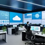 Home 19 디지털 정보 큐레이션을 위한 전략적 계획 - A modern office environment in Bangkok with diverse Thai professionals collaborating around large di...