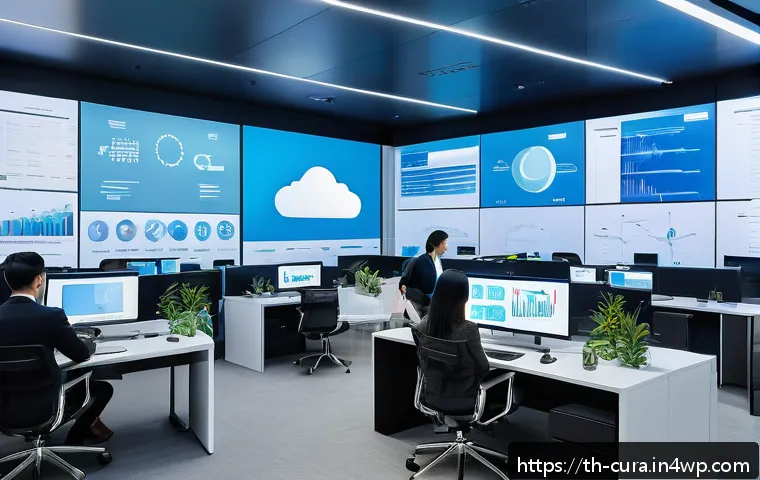 디지털 정보 큐레이션을 위한 전략적 계획 - A modern office environment in Bangkok with diverse Thai professionals collaborating around large di...