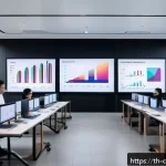Home 23 정보 큐레이션과 관련된 비즈니스 기회 - A modern office setting with a diverse team of professionals analyzing real-time business data on la...