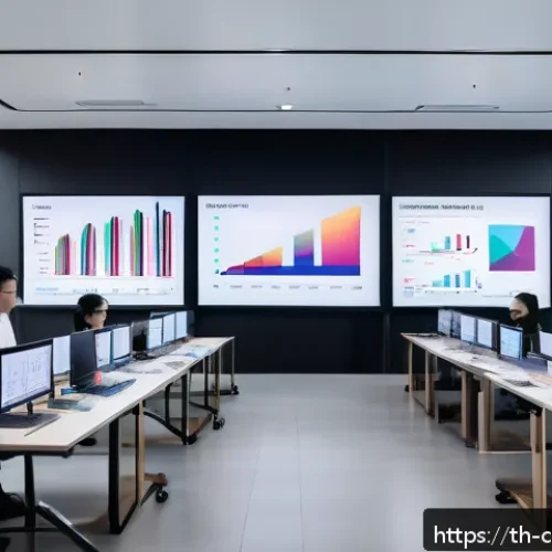 Home 29 정보 큐레이션과 관련된 비즈니스 기회 - A modern office setting with a diverse team of professionals analyzing real-time business data on la...