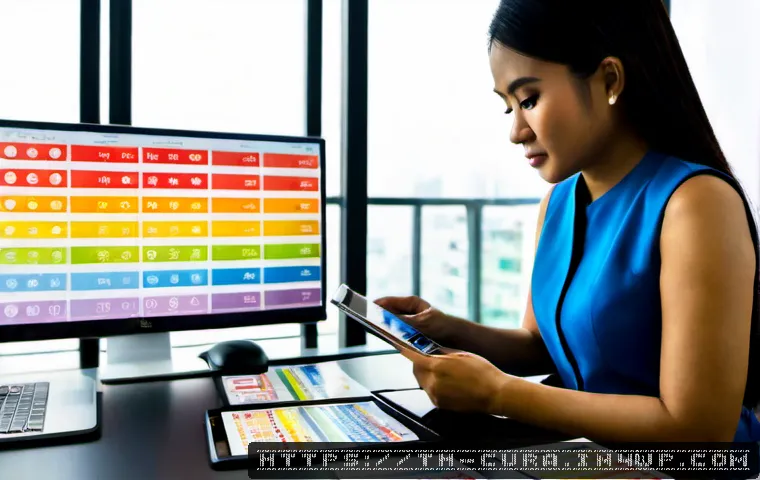 정보 큐레이션의 ROI 분석 - Photorealistic Thai business analyst in a modern Bangkok office reviewing a neatly curated set of co...